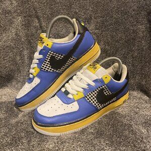 Nike Air Force 1 Brooklyn Edition Blue/Yellow/Black Mens 6.5 Sneakers 306353-401